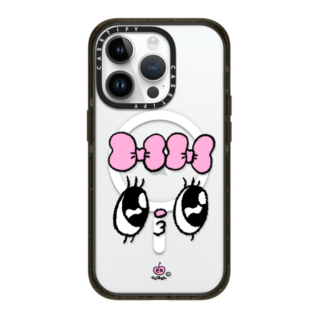 Esther Bunny x CASETiFY iPhone 14 Pro ケース ブラック インパクトケース MagSafe対応 Kisses for who?