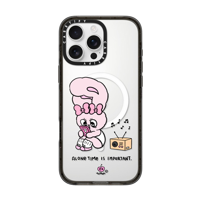 Esther Bunny x CASETiFY iPhone 16 Pro Max Case Bunny,Animal Black Impact Case MagSafe Compatible Alone Time Father's Day Esther Bunny x CASETiFY iPhone 16 Pro Max Case Bunny,Animal Black Impact Case MagSafe Compatible Alone Time Father's Day