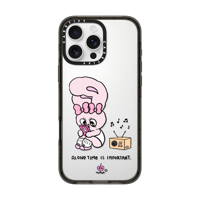 Esther Bunny x CASETiFY iPhone 16 Pro Max Case Bunny,Animal Black Impact Case Alone Time Back to School Esther Bunny x CASETiFY iPhone 16 Pro Max Case Bunny,Animal Black Impact Case Alone Time Back to School