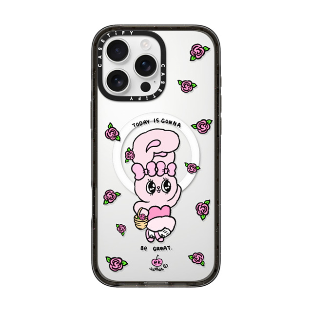 Esther Bunny x CASETiFY iPhone 16 Pro Max ケース ブラック インパクトケース MagSafe対応 Today is Gonna be Great