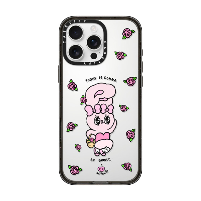 Esther Bunny x CASETiFY iPhone 16 Pro Max ケース ブラック インパクトケース Today is Gonna be Great