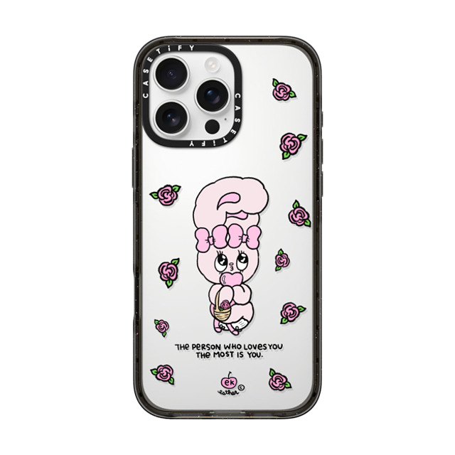 Esther Bunny x CASETiFY iPhone 16 Pro Max ケース Bunny,Animal ブラック インパクトケース Love Yourself Back to School Esther Bunny x CASETiFY iPhone 16 Pro Max ケース Bunny,Animal ブラック インパクトケース Love Yourself Back to School