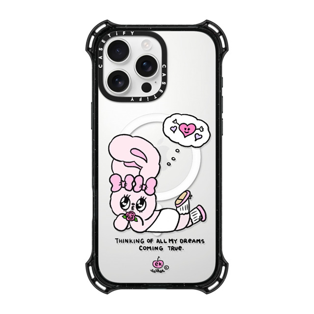 Esther Bunny x CASETiFY iPhone 16 Pro Max ケース ブラック バウンスケース Dreams Come True