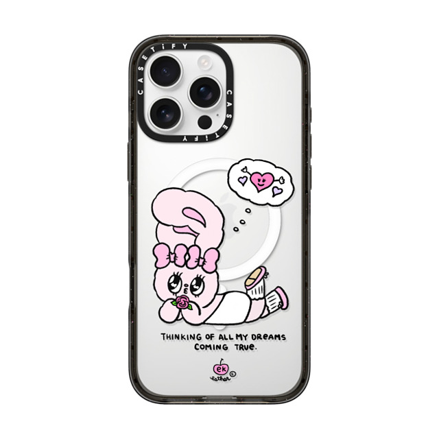 Esther Bunny x CASETiFY iPhone 16 Pro Max ケース ブラック インパクトケース MagSafe対応 Dreams Come True