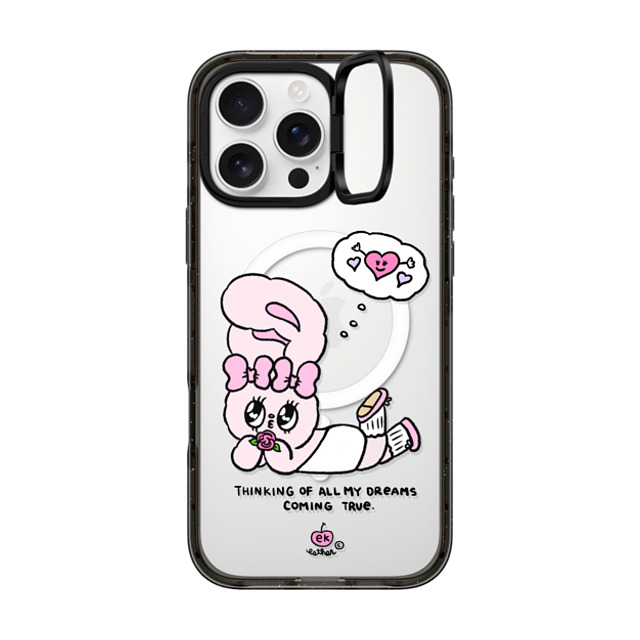 Esther Bunny x CASETiFY iPhone 16 Pro Max ケース Bunny,Animal ブラック インパクトリングスタンドケース MagSafe対応 Dreams Come True Father's Day Esther Bunny x CASETiFY iPhone 16 Pro Max ケース Bunny,Animal ブラック インパクトリングスタンドケース MagSafe対応 Dreams Come True Father's Day