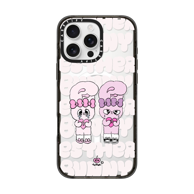 Esther Bunny x CASETiFY iPhone 16 Pro Max ケース ブラック インパクトケース MagSafe対応 Heartbreak makes me stronger