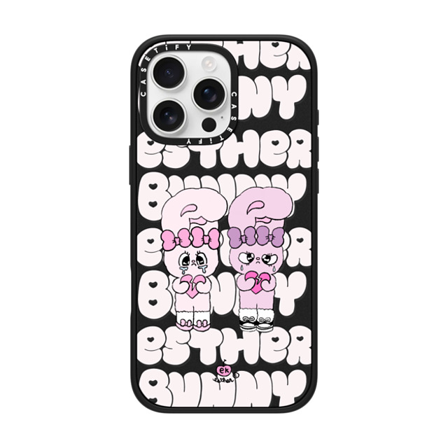 Esther Bunny x CASETiFY iPhone 16 Pro Max ケース マットブラック インパクトケース MagSafe対応 Heartbreak makes me stronger