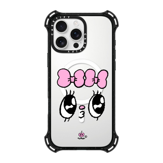 Esther Bunny x CASETiFY iPhone 16 Pro Max ケース ブラック バウンスケース Kisses for who?