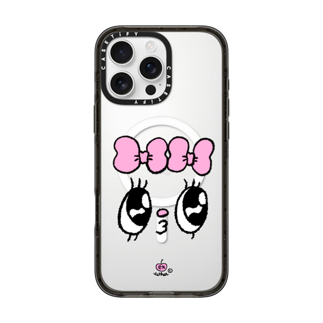 Esther Bunny x CASETiFY iPhone 16 Pro Max ケース ブラック インパクトケース MagSafe対応 Kisses for who?