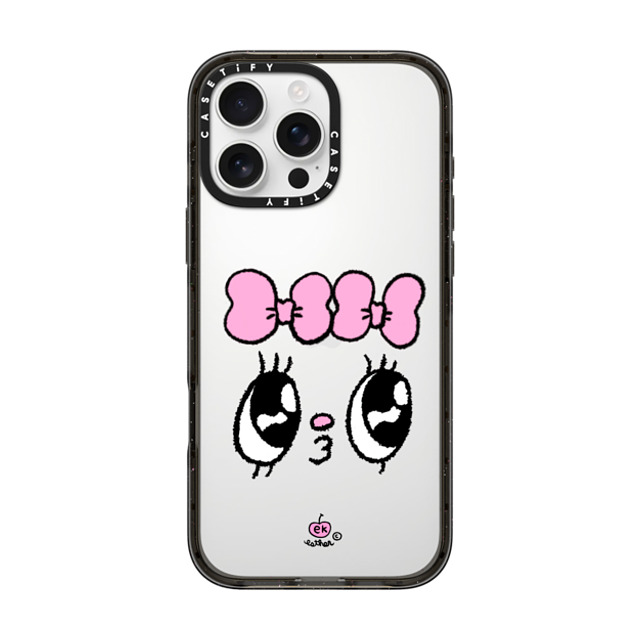 Esther Bunny x CASETiFY iPhone 16 Pro Max ケース ブラック インパクトケース Kisses for who?