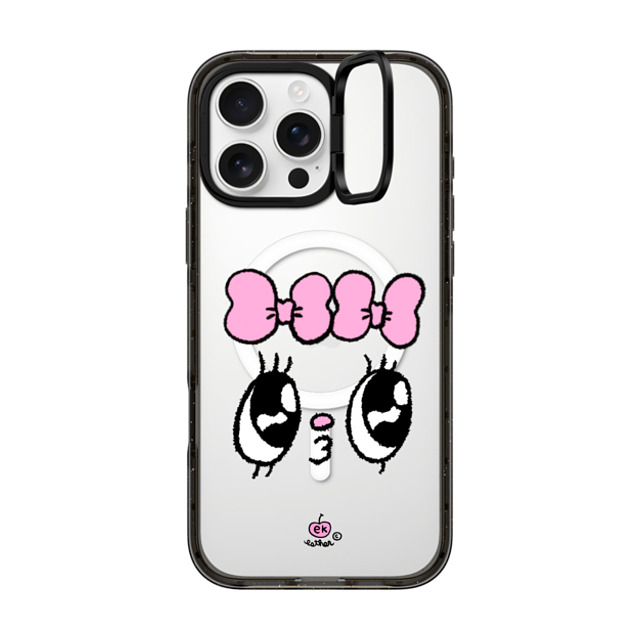 Esther Bunny x CASETiFY iPhone 16 Pro Max ケース ブラック インパクトリングスタンドケース MagSafe対応 Kisses for who?