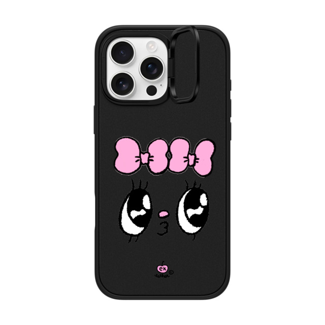 Esther Bunny x CASETiFY iPhone 16 Pro Max ケース マットブラック インパクトリングスタンドケース MagSafe対応 Kisses for who?