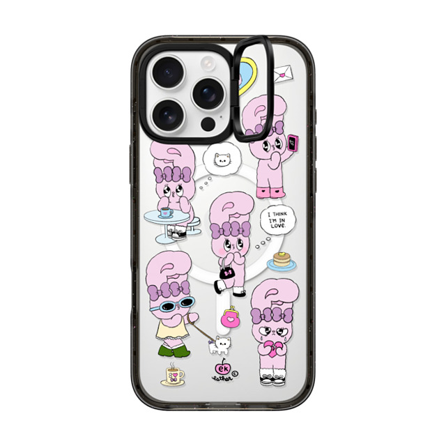 Esther Bunny x CASETiFY iPhone 16 Pro Max ケース Bunny,Cartoon ブラック インパクトリングスタンドケース MagSafe対応 I think I'm in love Father's Day Esther Bunny x CASETiFY iPhone 16 Pro Max ケース Bunny,Cartoon ブラック インパクトリングスタンドケース MagSafe対応 I think I'm in love Father's Day