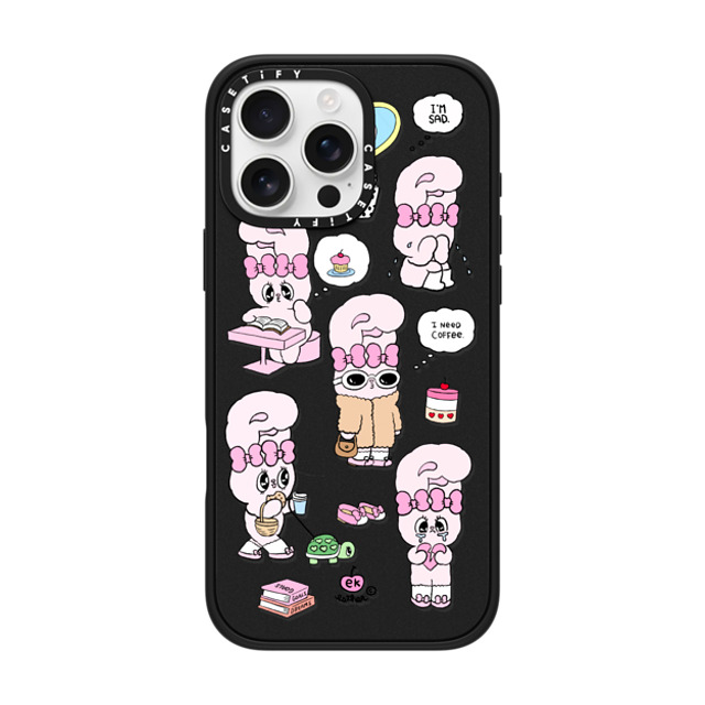 Esther Bunny x CASETiFY iPhone 16 Pro Max Case Bunny,Cartoon Matte Black Impact Case MagSafe Compatible I need coffee Father's Day Esther Bunny x CASETiFY iPhone 16 Pro Max Case Bunny,Cartoon Matte Black Impact Case MagSafe Compatible I need coffee Father's Day