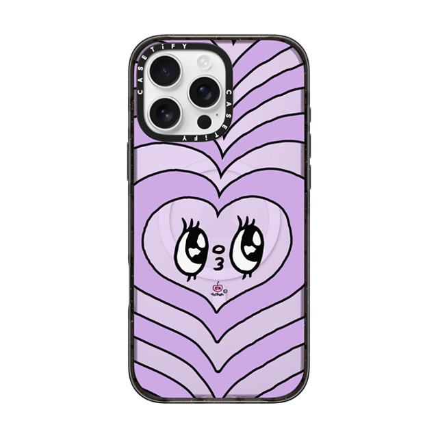 Esther Bunny x CASETiFY iPhone 16 Pro Max ケース ブラック インパクトケース MagSafe対応 Heart beam face