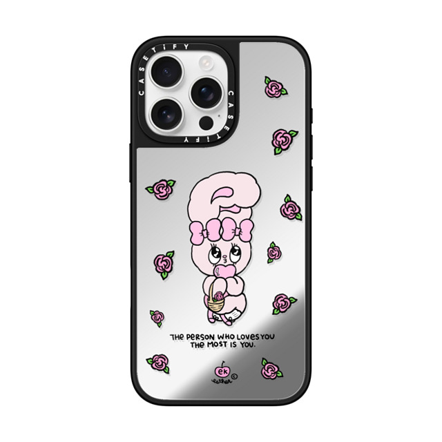 Esther Bunny x CASETiFY iPhone 16 Pro Max Case Bunny,Animal Silver on Black ミラーケース MagSafe対応 Love Yourself Mother's Day Esther Bunny x CASETiFY iPhone 16 Pro Max Case Bunny,Animal Silver on Black ミラーケース MagSafe対応 Love Yourself Mother's Day