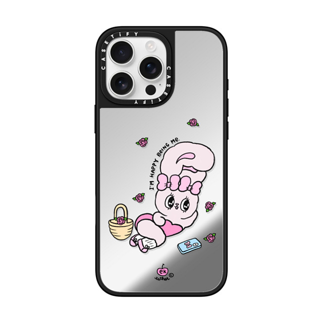Esther Bunny x CASETiFY iPhone 16 Pro Max ケース Bunny,Animal Silver on Black ミラーケース MagSafe対応 Happy Being Me Father's Day Esther Bunny x CASETiFY iPhone 16 Pro Max ケース Bunny,Animal Silver on Black ミラーケース MagSafe対応 Happy Being Me Father's Day