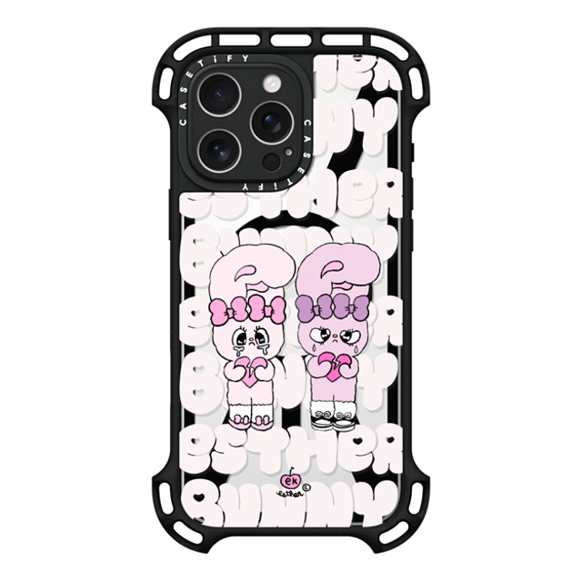 Esther Bunny x CASETiFY iPhone 16 Pro Max ケース ブラック ウルトラ バウンスケース MagSafe対応 Heartbreak makes me stronger