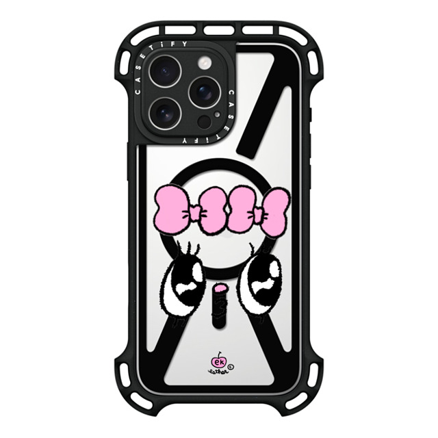 Esther Bunny x CASETiFY iPhone 16 Pro Max ケース ブラック ウルトラ バウンスケース MagSafe対応 Kisses for who?