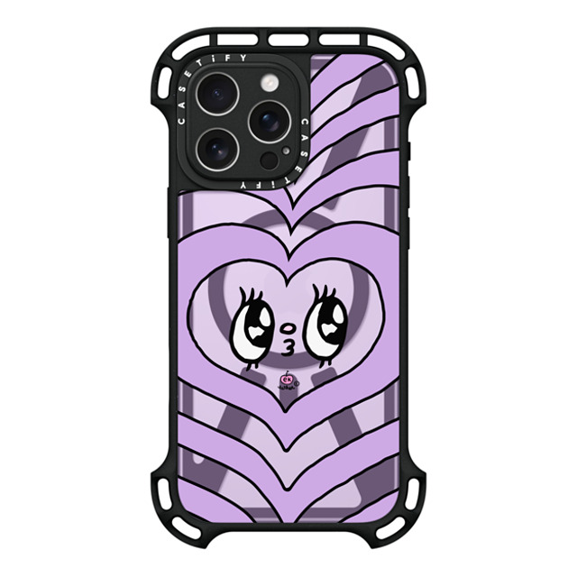 Esther Bunny x CASETiFY iPhone 16 Pro Max ケース ブラック ウルトラ バウンスケース MagSafe対応 Heart beam face