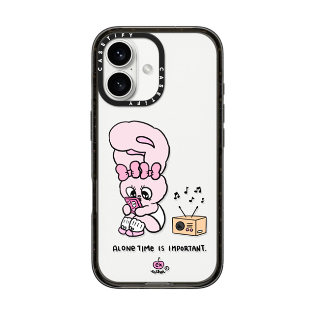 Esther Bunny x CASETiFY iPhone 16 ケース Bunny,Animal ブラック インパクトケース Alone Time Father's Day Esther Bunny x CASETiFY iPhone 16 ケース Bunny,Animal ブラック インパクトケース Alone Time Father's Day