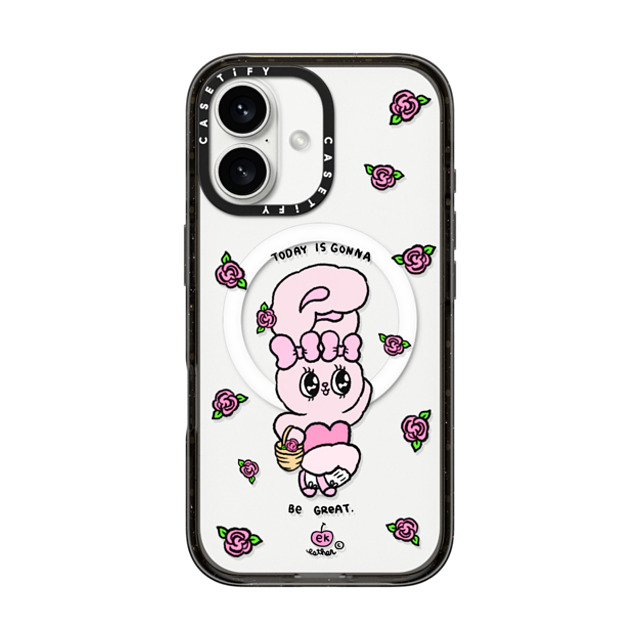 Esther Bunny x CASETiFY iPhone 16 ケース ブラック インパクトケース MagSafe対応 Today is Gonna be Great