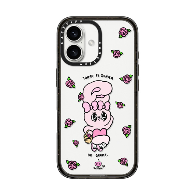 Esther Bunny x CASETiFY iPhone 16 ケース ブラック インパクトケース Today is Gonna be Great