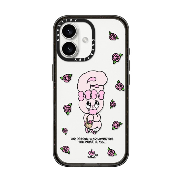 Esther Bunny x CASETiFY iPhone 16 ケース Bunny,Animal ブラック インパクトケース Love Yourself Father's Day Esther Bunny x CASETiFY iPhone 16 ケース Bunny,Animal ブラック インパクトケース Love Yourself Father's Day