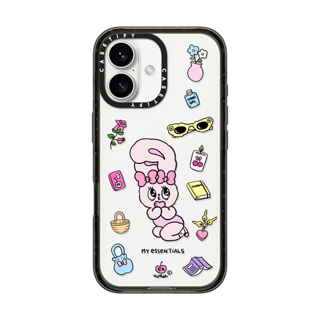 Esther Bunny x CASETiFY iPhone 16 ケース Bunny,Animal ブラック インパクトケース My Essentials Back to School Esther Bunny x CASETiFY iPhone 16 ケース Bunny,Animal ブラック インパクトケース My Essentials Back to School