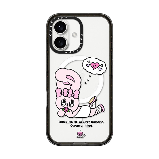 Esther Bunny x CASETiFY iPhone 16 ケース ブラック インパクトケース MagSafe対応 Dreams Come True