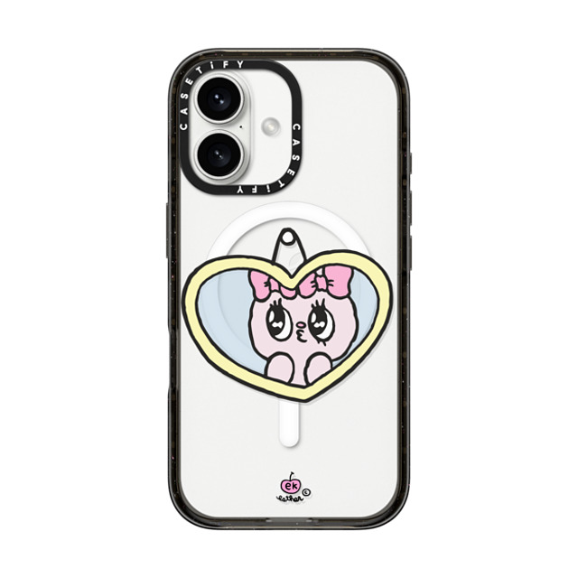 Esther Bunny x CASETiFY iPhone 16 Case Heart,Bunny Black Impact Case MagSafe Compatible I Love Me Mother's Day Esther Bunny x CASETiFY iPhone 16 Case Heart,Bunny Black Impact Case MagSafe Compatible I Love Me Mother's Day