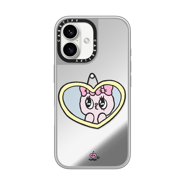Esther Bunny x CASETiFY iPhone 16 Case Heart,Bunny シルバー (シルバーバンパー) ミラーケース MagSafe対応 I Love Me Mother's Day Esther Bunny x CASETiFY iPhone 16 Case Heart,Bunny シルバー (シルバーバンパー) ミラーケース MagSafe対応 I Love Me Mother's Day