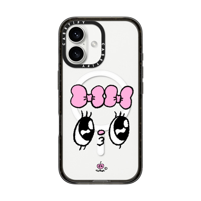 Esther Bunny x CASETiFY iPhone 16 ケース ブラック インパクトケース MagSafe対応 Kisses for who?