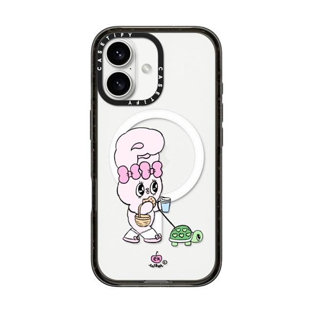 Esther Bunny x CASETiFY iPhone 16 ケース ブラック インパクトケース MagSafe対応 Need my daily treats