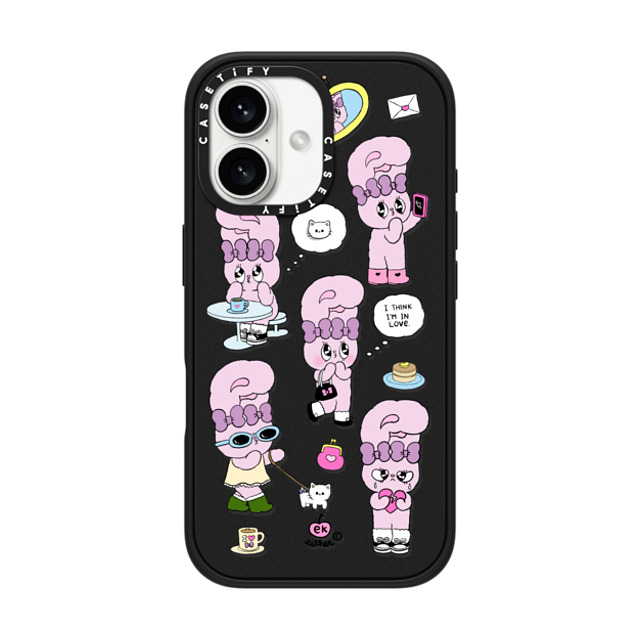 Esther Bunny x CASETiFY iPhone 16 ケース Bunny,Cartoon マットブラック インパクトケース MagSafe対応 I think I'm in love Father's Day Esther Bunny x CASETiFY iPhone 16 ケース Bunny,Cartoon マットブラック インパクトケース MagSafe対応 I think I'm in love Father's Day