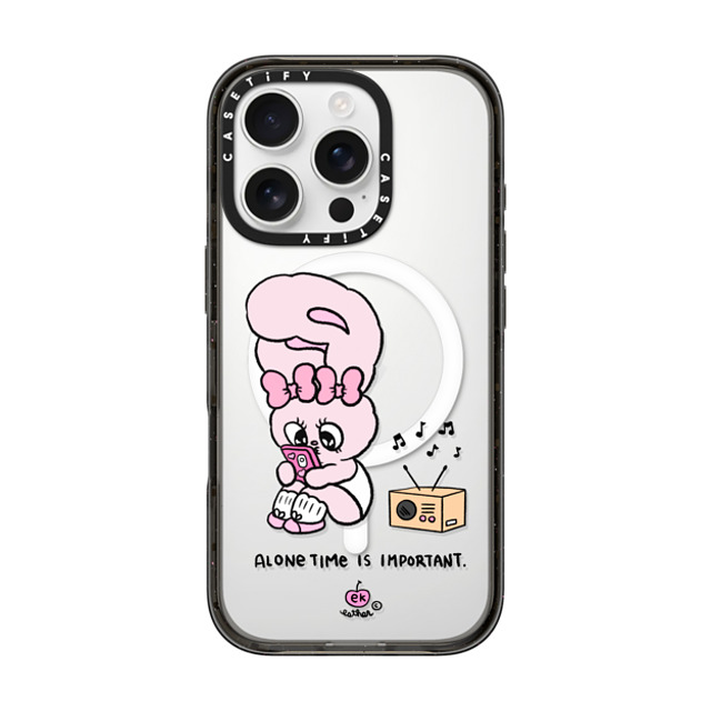 Esther Bunny x CASETiFY iPhone 16 Pro Case Bunny,Animal Black Impact Case MagSafe Compatible Alone Time Back to School Esther Bunny x CASETiFY iPhone 16 Pro Case Bunny,Animal Black Impact Case MagSafe Compatible Alone Time Back to School