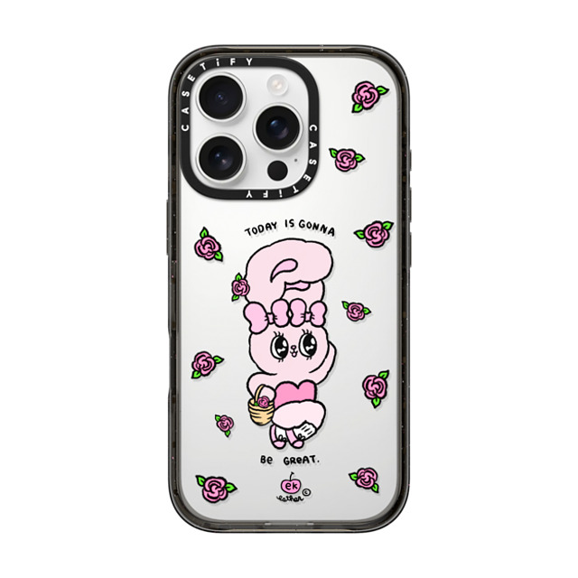 Esther Bunny x CASETiFY iPhone 16 Pro ケース ブラック インパクトケース Today is Gonna be Great