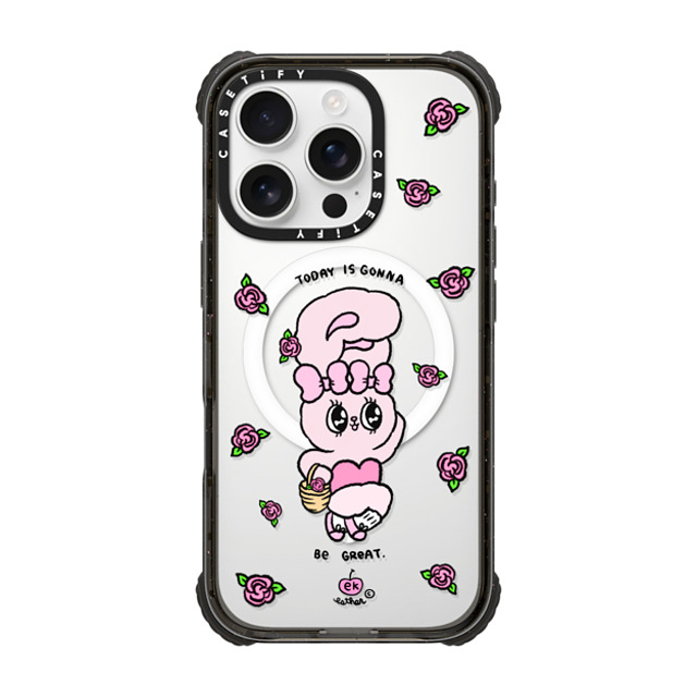 Esther Bunny x CASETiFY iPhone 16 Pro ケース Bunny,Animal ブラック ウルトラ インパクトケース MagSafe 対応 Today is Gonna be Great Father's Day Esther Bunny x CASETiFY iPhone 16 Pro ケース Bunny,Animal ブラック ウルトラ インパクトケース MagSafe 対応 Today is Gonna be Great Father's Day