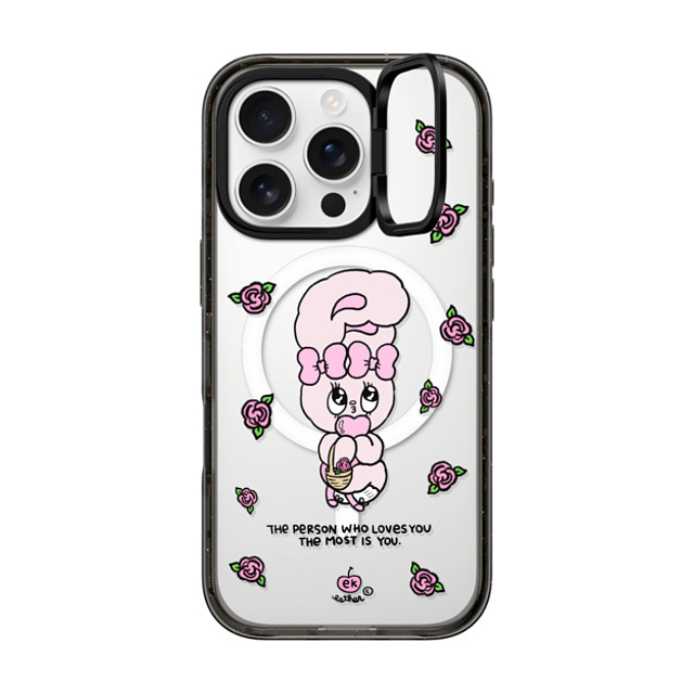 Esther Bunny x CASETiFY iPhone 16 Pro ケース Bunny,Animal ブラック インパクトリングスタンドケース MagSafe対応 Love Yourself Back to School Esther Bunny x CASETiFY iPhone 16 Pro ケース Bunny,Animal ブラック インパクトリングスタンドケース MagSafe対応 Love Yourself Back to School