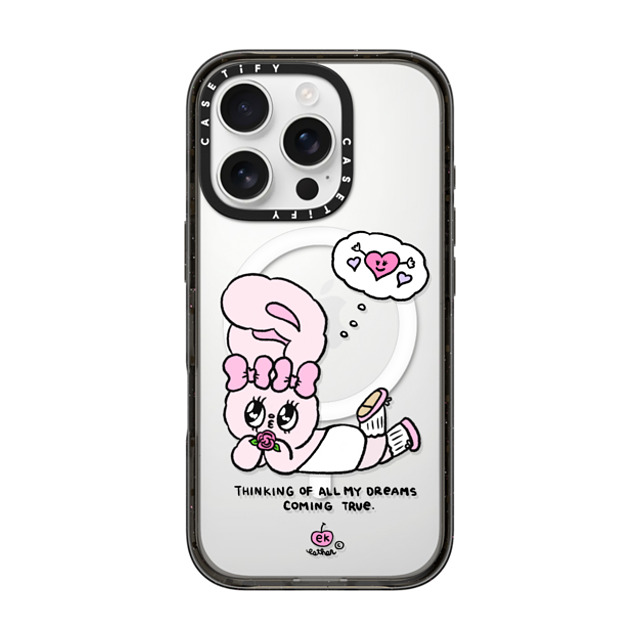 Esther Bunny x CASETiFY iPhone 16 Pro ケース ブラック インパクトケース MagSafe対応 Dreams Come True