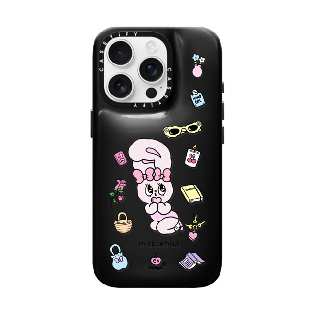 Esther Bunny x CASETiFY iPhone 16 Pro ケース Phantom Black ピローケース My Essentials