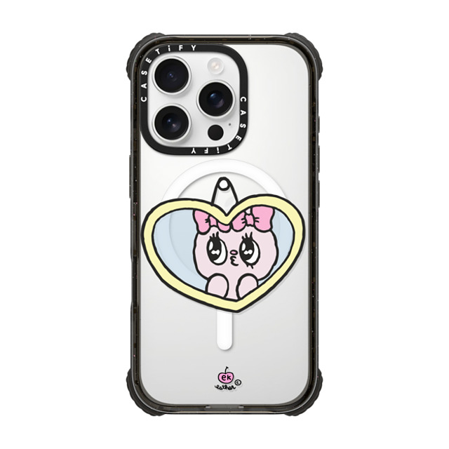 Esther Bunny x CASETiFY iPhone 16 Pro ケース Heart,Bunny ブラック ウルトラ インパクトケース MagSafe 対応 I Love Me Father's Day Esther Bunny x CASETiFY iPhone 16 Pro ケース Heart,Bunny ブラック ウルトラ インパクトケース MagSafe 対応 I Love Me Father's Day