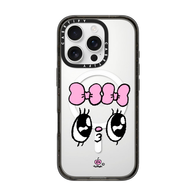 Esther Bunny x CASETiFY iPhone 16 Pro ケース ブラック インパクトケース MagSafe対応 Kisses for who?