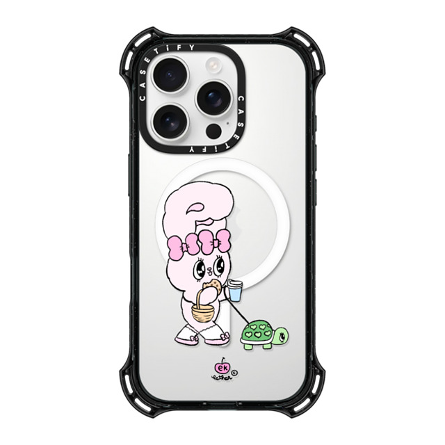 Esther Bunny x CASETiFY iPhone 16 Pro Case Black バウンスケース Need my daily treats Esther Bunny x CASETiFY iPhone 16 Pro Case Black バウンスケース Need my daily treats