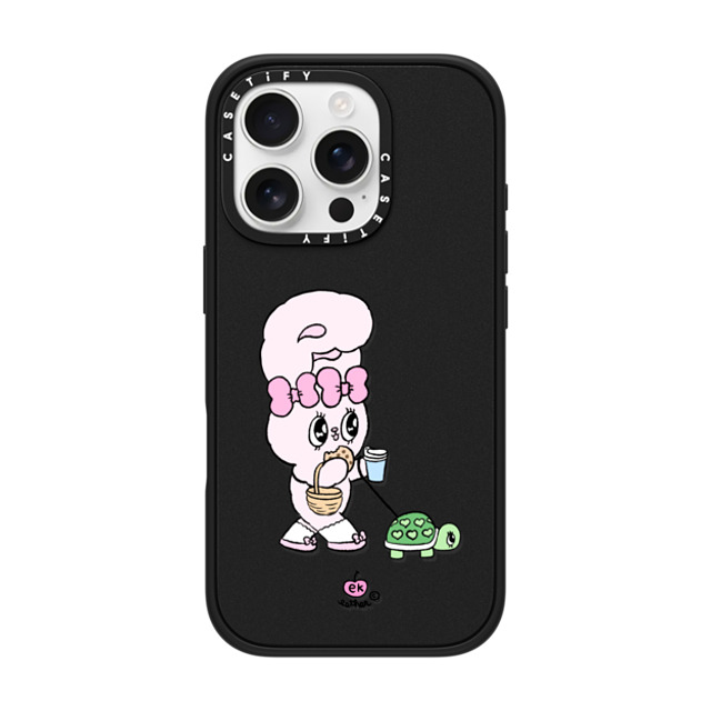 Esther Bunny x CASETiFY iPhone 16 Pro ケース マットブラック インパクトケース MagSafe対応 Need my daily treats