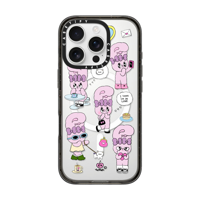 Esther Bunny x CASETiFY iPhone 16 Pro Case Bunny,Cartoon Black Impact Case MagSafe Compatible I think I'm in love Mother's Day Esther Bunny x CASETiFY iPhone 16 Pro Case Bunny,Cartoon Black Impact Case MagSafe Compatible I think I'm in love Mother's Day