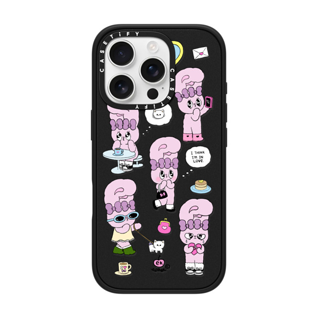 Esther Bunny x CASETiFY iPhone 16 Pro ケース Bunny,Cartoon マットブラック インパクトケース MagSafe対応 I think I'm in love Father's Day Esther Bunny x CASETiFY iPhone 16 Pro ケース Bunny,Cartoon マットブラック インパクトケース MagSafe対応 I think I'm in love Father's Day