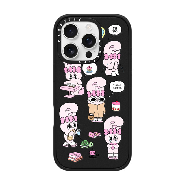 Esther Bunny x CASETiFY iPhone 16 Pro ケース Bunny,Cartoon マットブラック インパクトケース MagSafe対応 I need coffee Father's Day Esther Bunny x CASETiFY iPhone 16 Pro ケース Bunny,Cartoon マットブラック インパクトケース MagSafe対応 I need coffee Father's Day