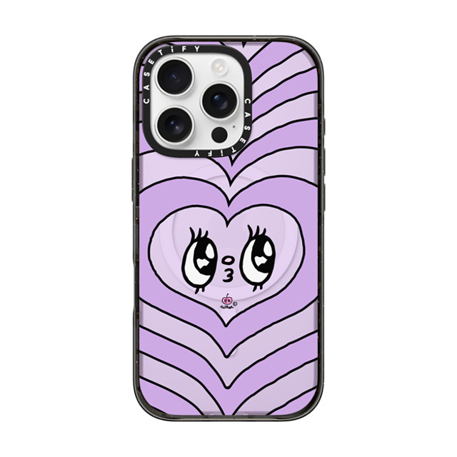 Esther Bunny x CASETiFY iPhone 16 Pro ケース ブラック インパクトケース MagSafe対応 Heart beam face