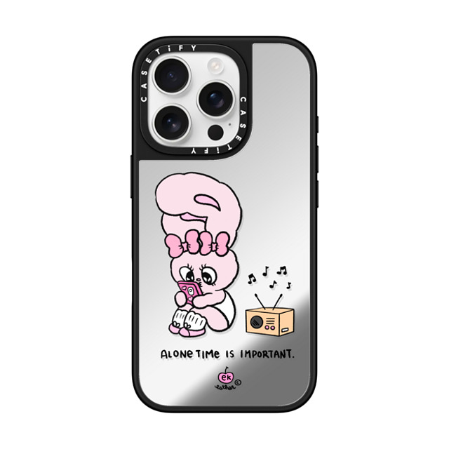 Esther Bunny x CASETiFY iPhone 16 Pro Case Bunny,Animal Silver on Black ミラーケース MagSafe対応 Alone Time Father's Day Esther Bunny x CASETiFY iPhone 16 Pro Case Bunny,Animal Silver on Black ミラーケース MagSafe対応 Alone Time Father's Day